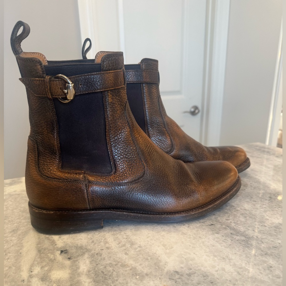 Gucci Mens Brown Leather Ankle Boots Mens size 12 (U.S.).  Italy size 11. - Picture 3 of 9